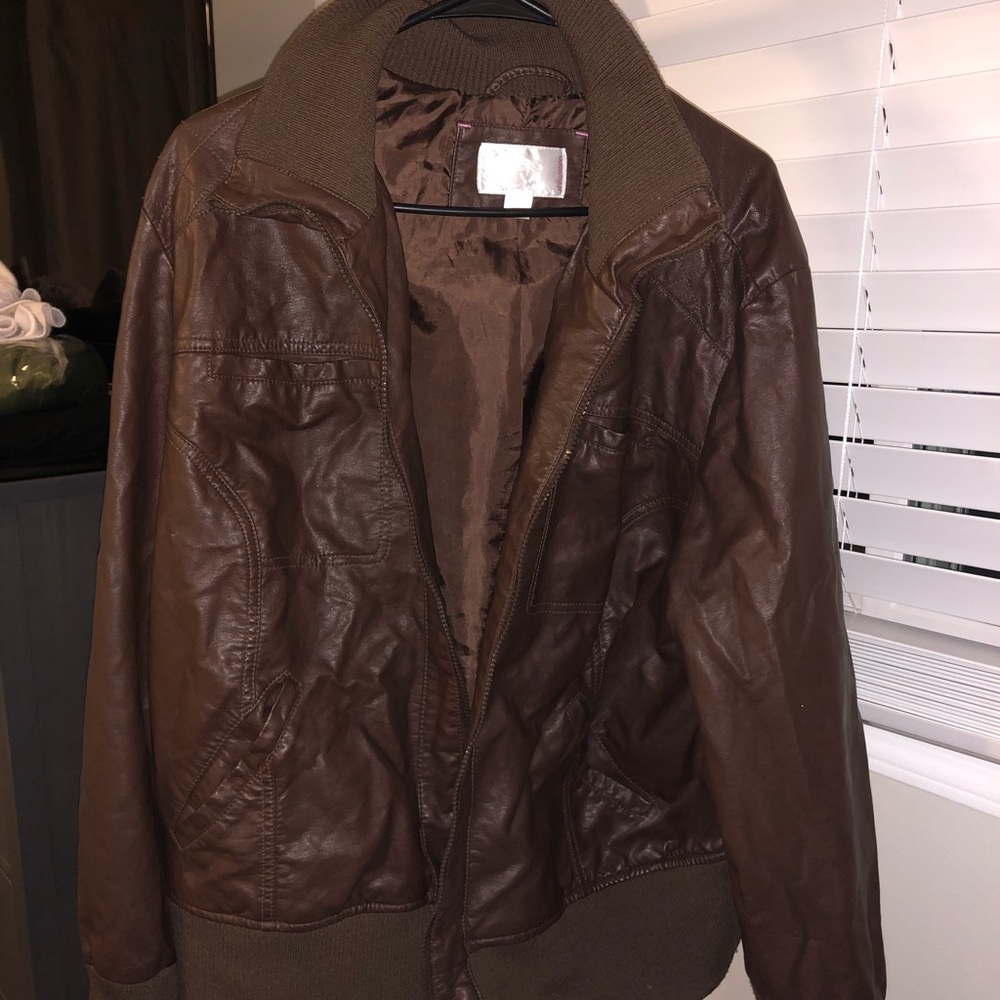 Size 3 Brown Pleather Jacket